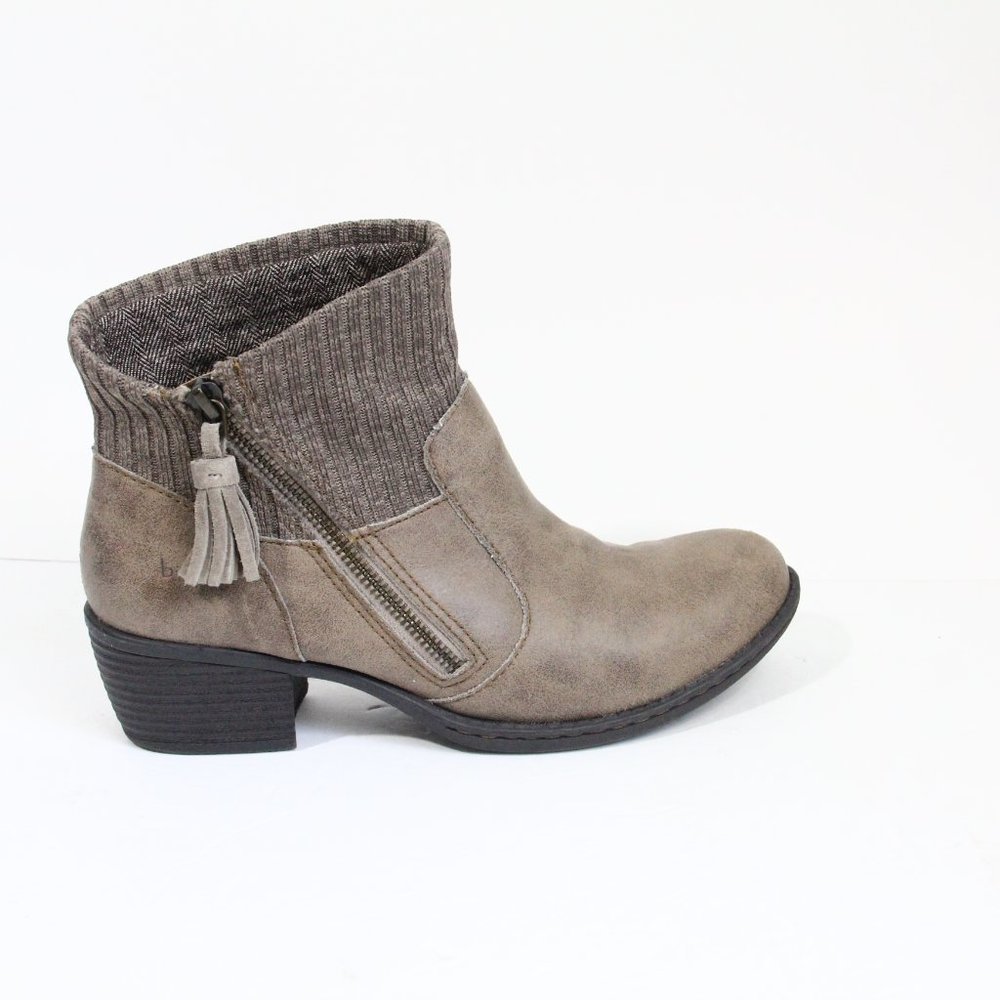 BOC Boots sz 8 Women Tan Booties Ribbed Sweater knit Shoes Bendell